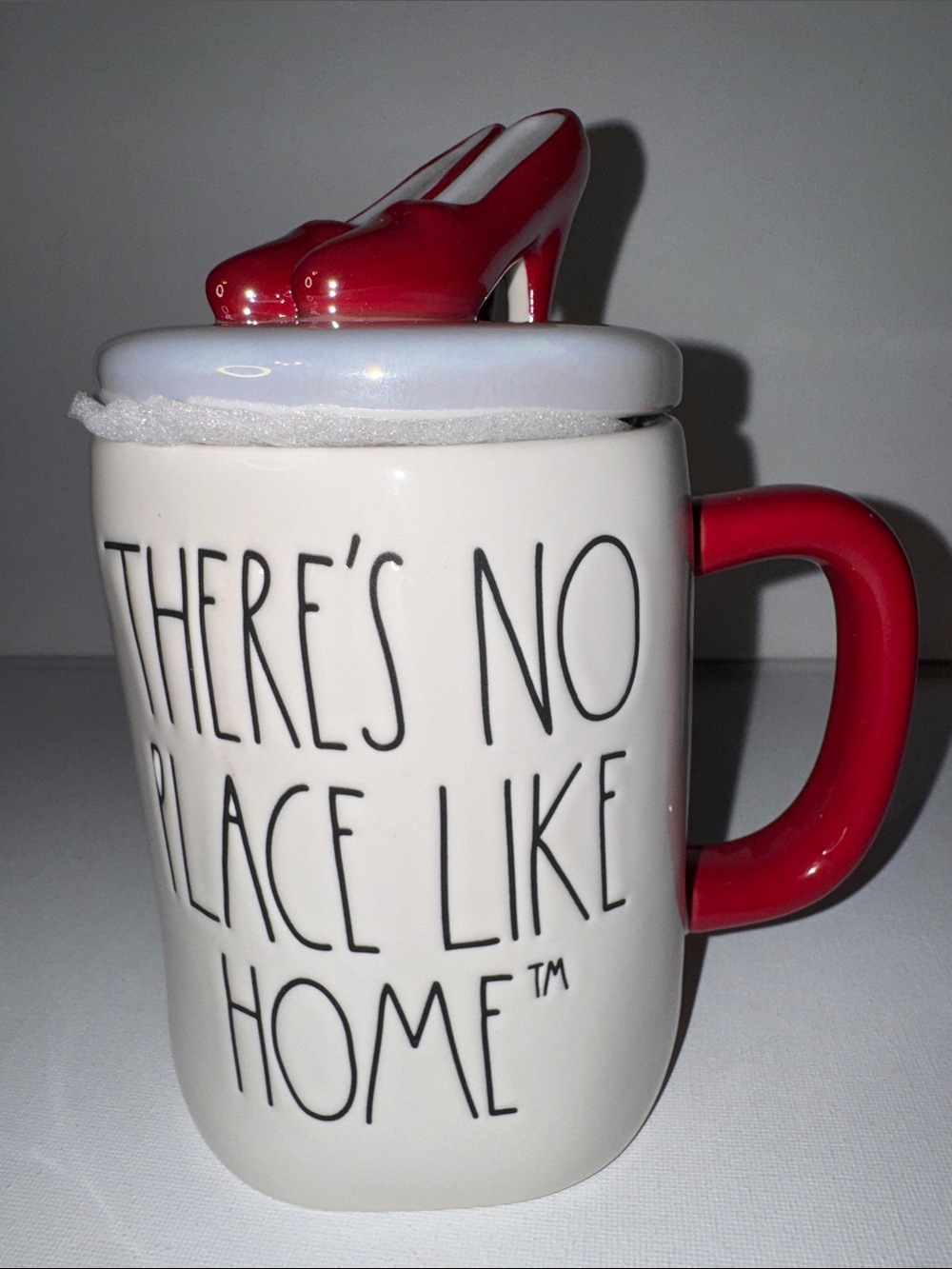 Rae Dunn Wizard of Oz No Place Like Home Coffee Mug Ruby Slipper Topper